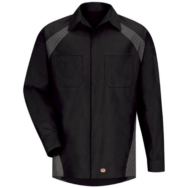 Workwear Outfitters Men's Long Sleeve Diamond Plate Shirt Black SY16BD-RG-XXL